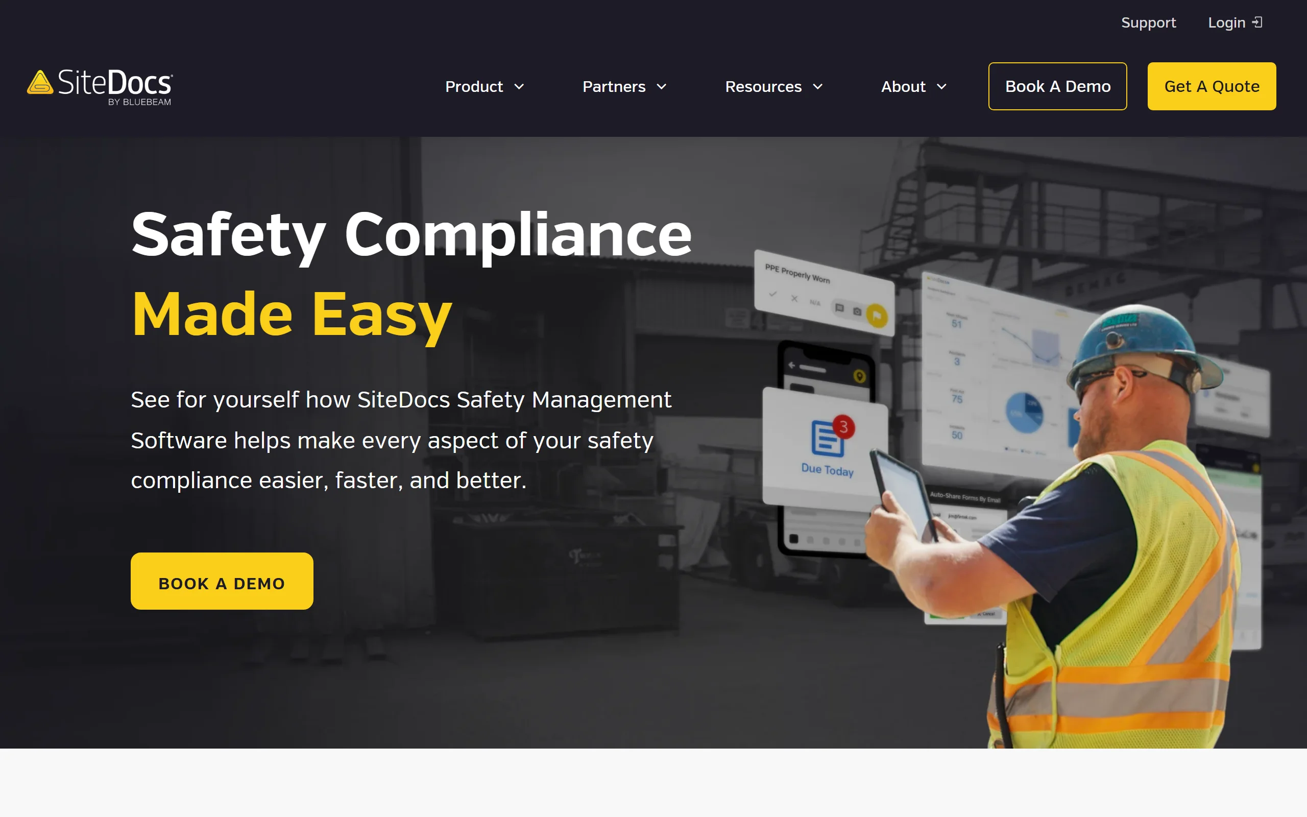 Safety management software SiteDocs: home page